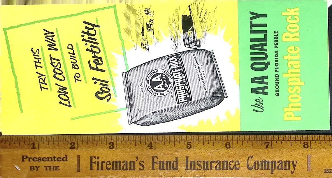 Vintage AA Quality Phosphate Rock Farm Soil Fertilizer Advertising Brochure