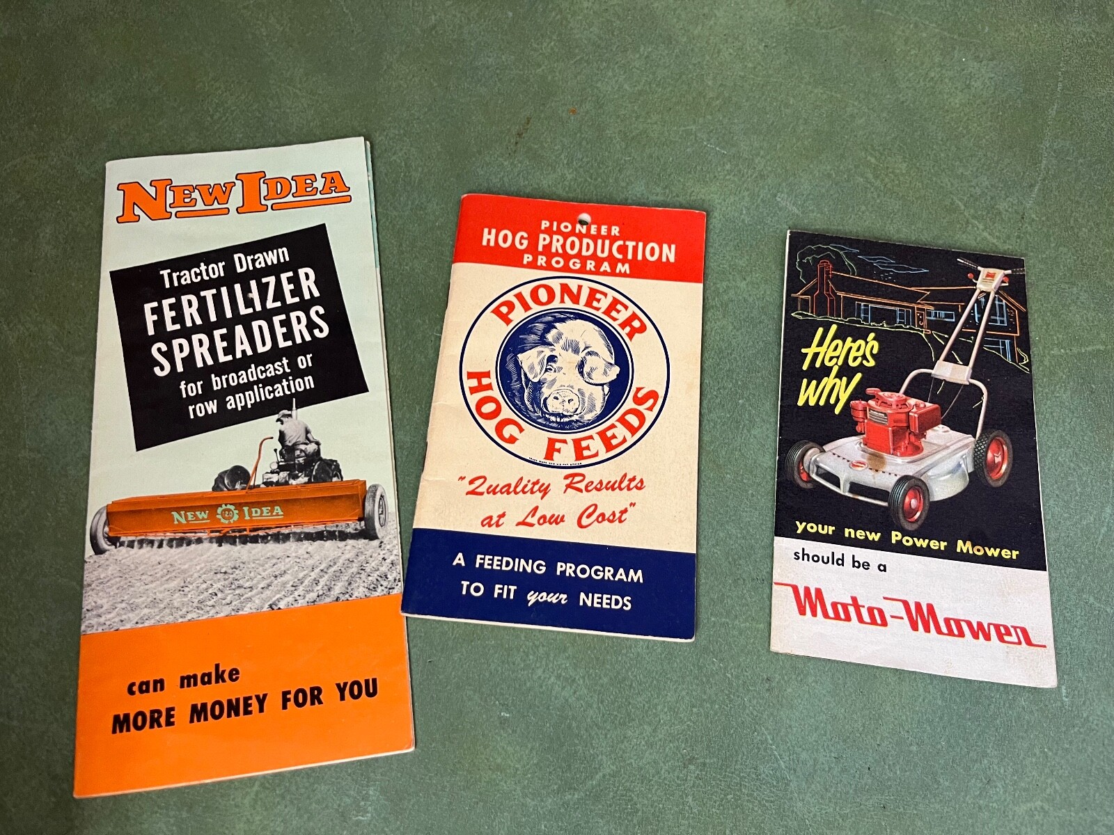 Lot of Agriculture Advertising Pamphlets New Idea Pioneer Moto Mower