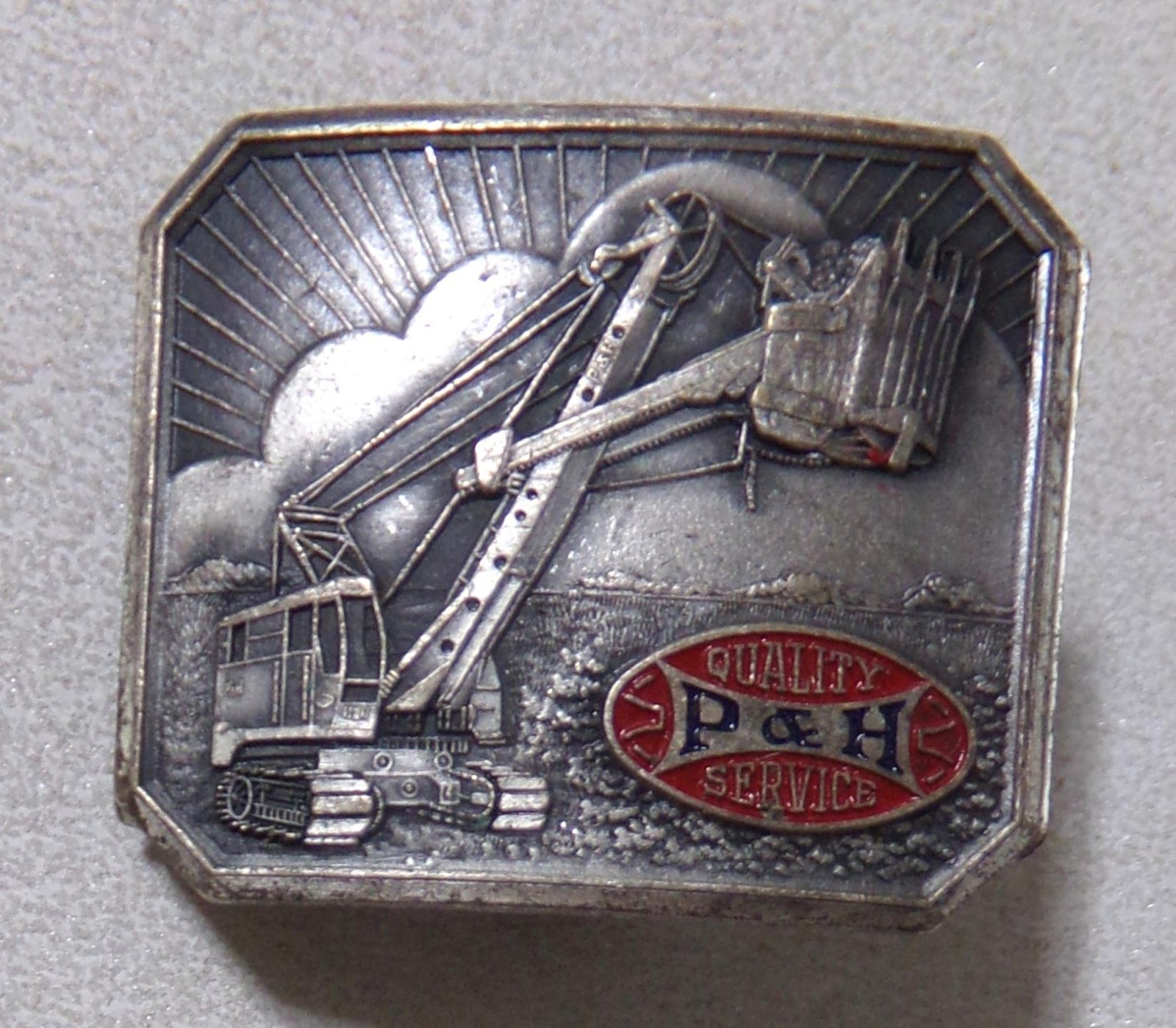 1930’s P & H Harnischfeger Bucket Shovel Enamel Belt Buckle