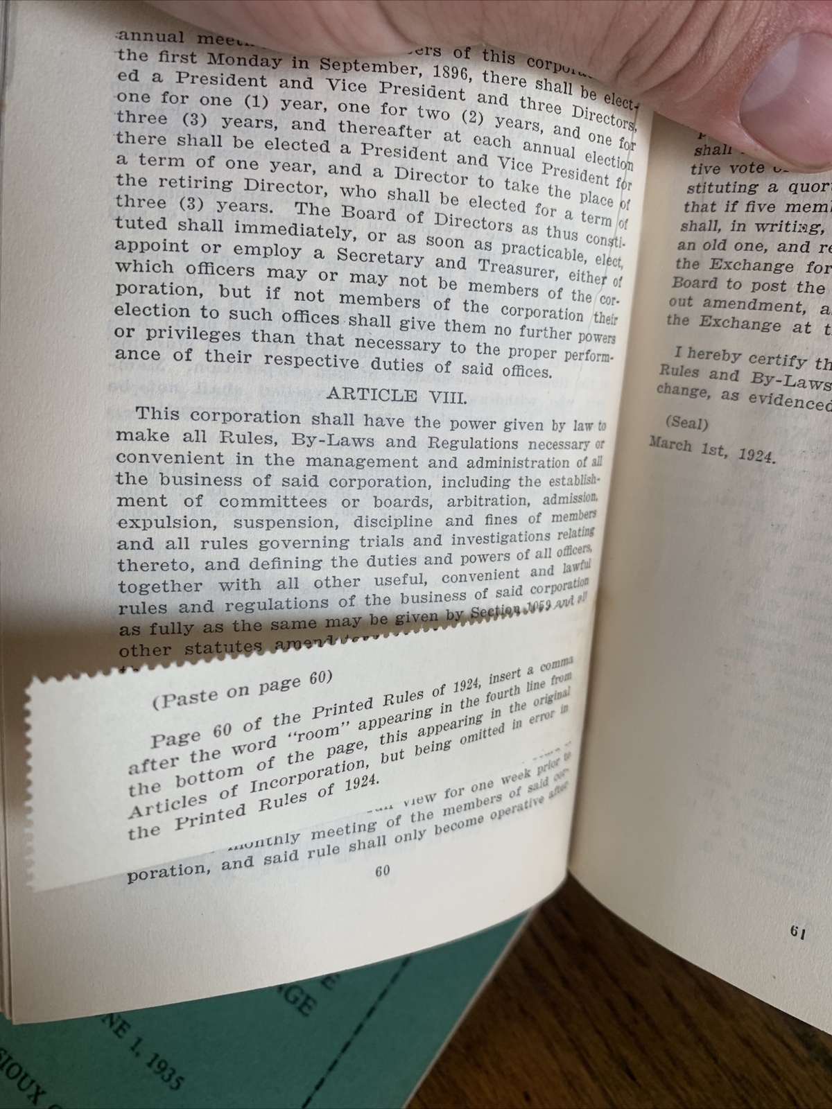 Rules And Regulations Sioux City Live Stock 1927-30 Historical With Amendments