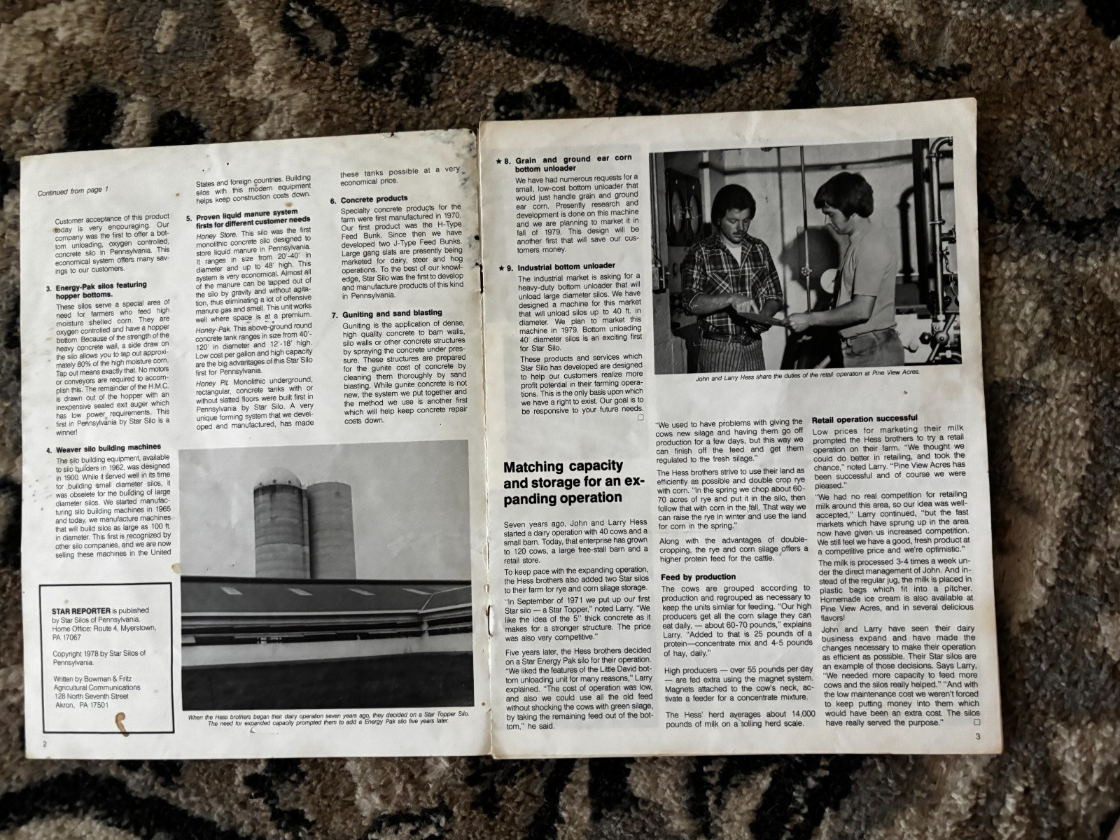 Star Silos Star Reporter News Letter Brochure DCPA26