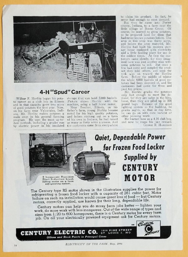 Original 1946 4-H Article Features Wilbur Herlitz, Valparaiso Indiana
