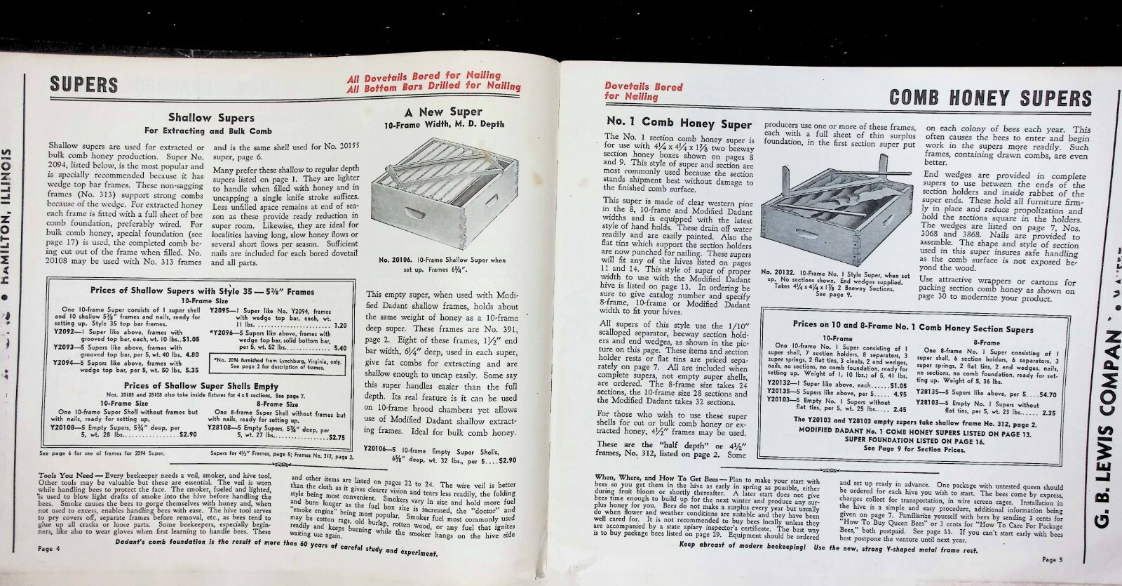 Lewis Beeware Dadant Foundation Beekeepers Suppliers Vintage Catalog 1941