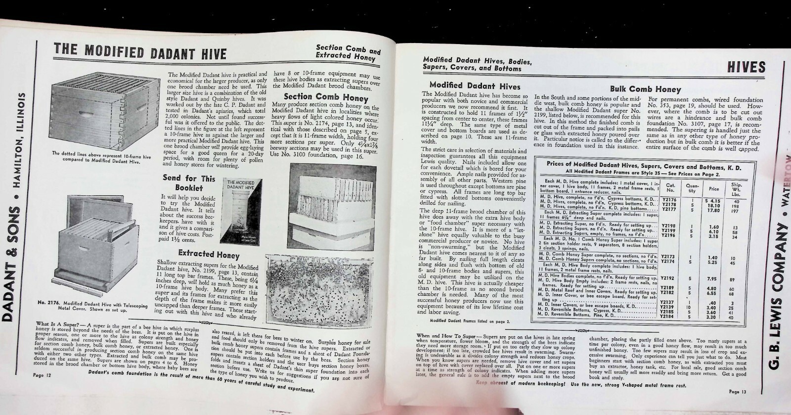 Lewis Beeware Dadant Foundation Beekeepers Suppliers Vintage Catalog 1941