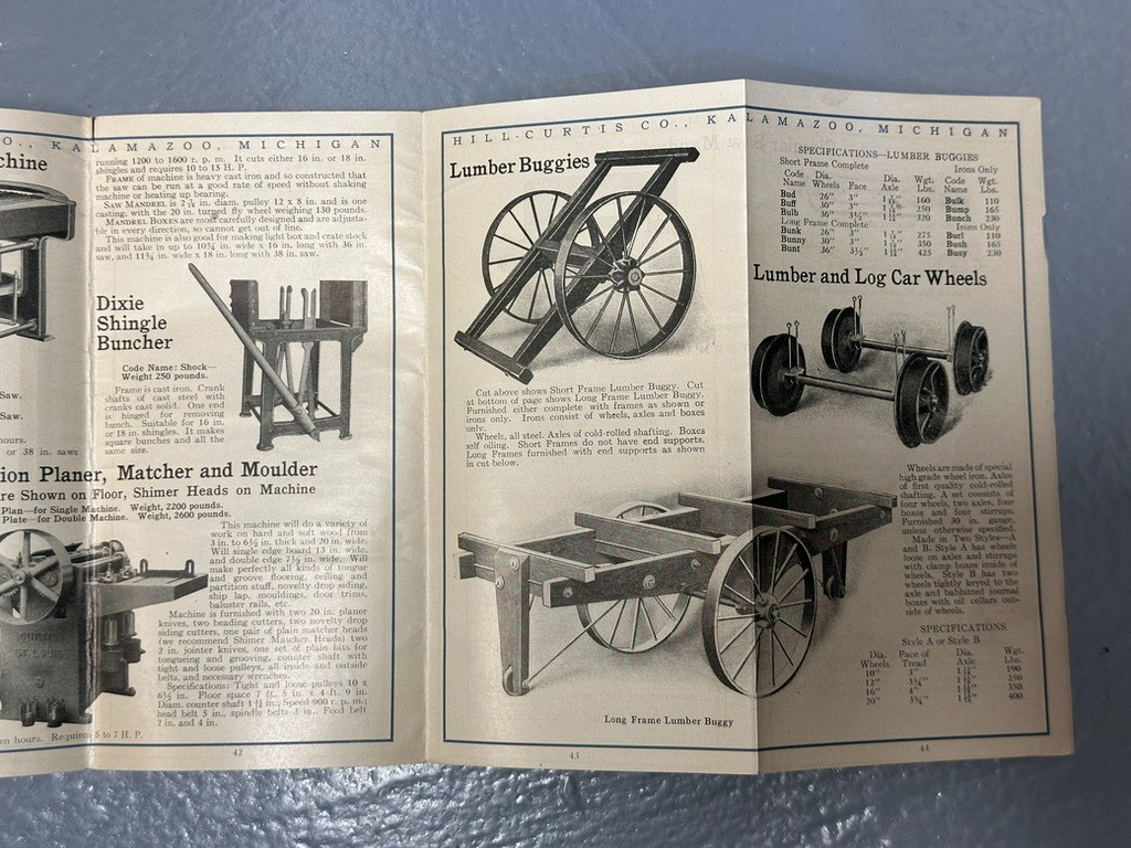 1920s Hill-Curtis Co Catalog 50 Saw Mill Machinery Lumber Timber Tool MI Antique