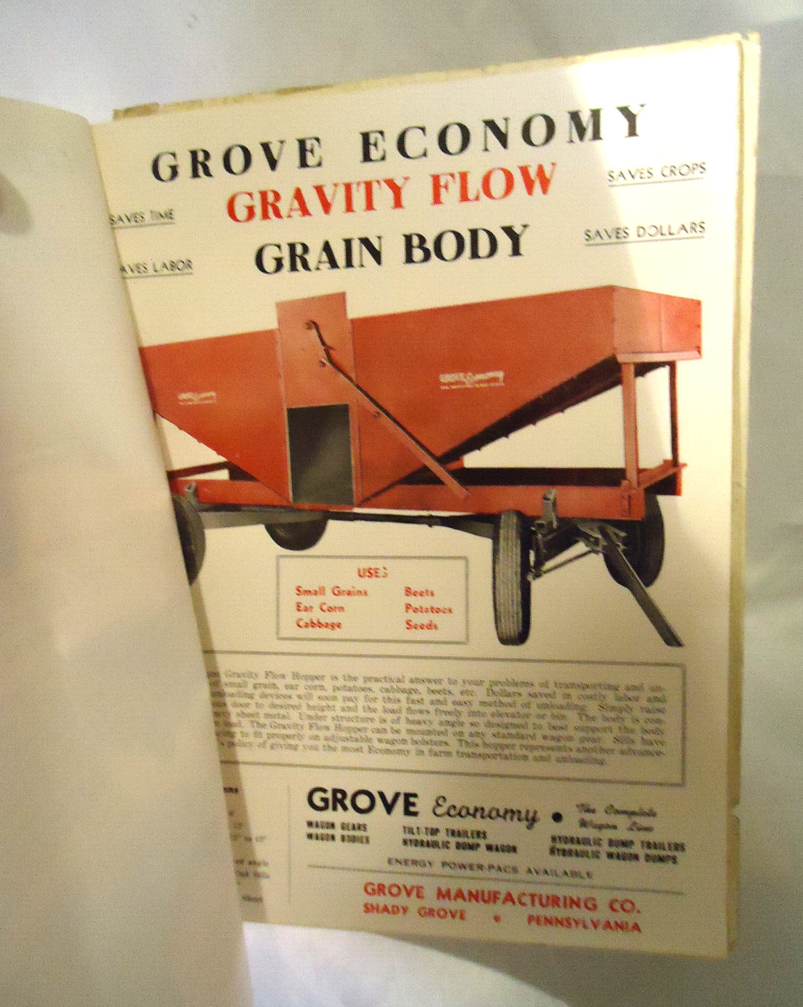 1950&rsquo;S GROVE MANUFACTURING FARM WAGON CATALOG 9 PAGES