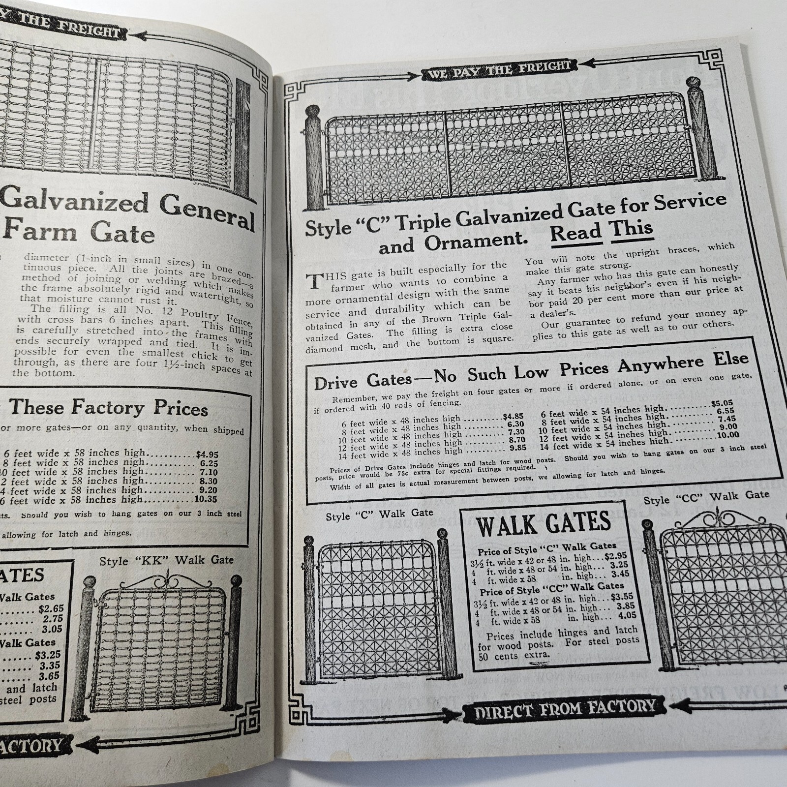 1919 Sales Catalog Brown Fence Gate Barbes Wire 96 Pages
