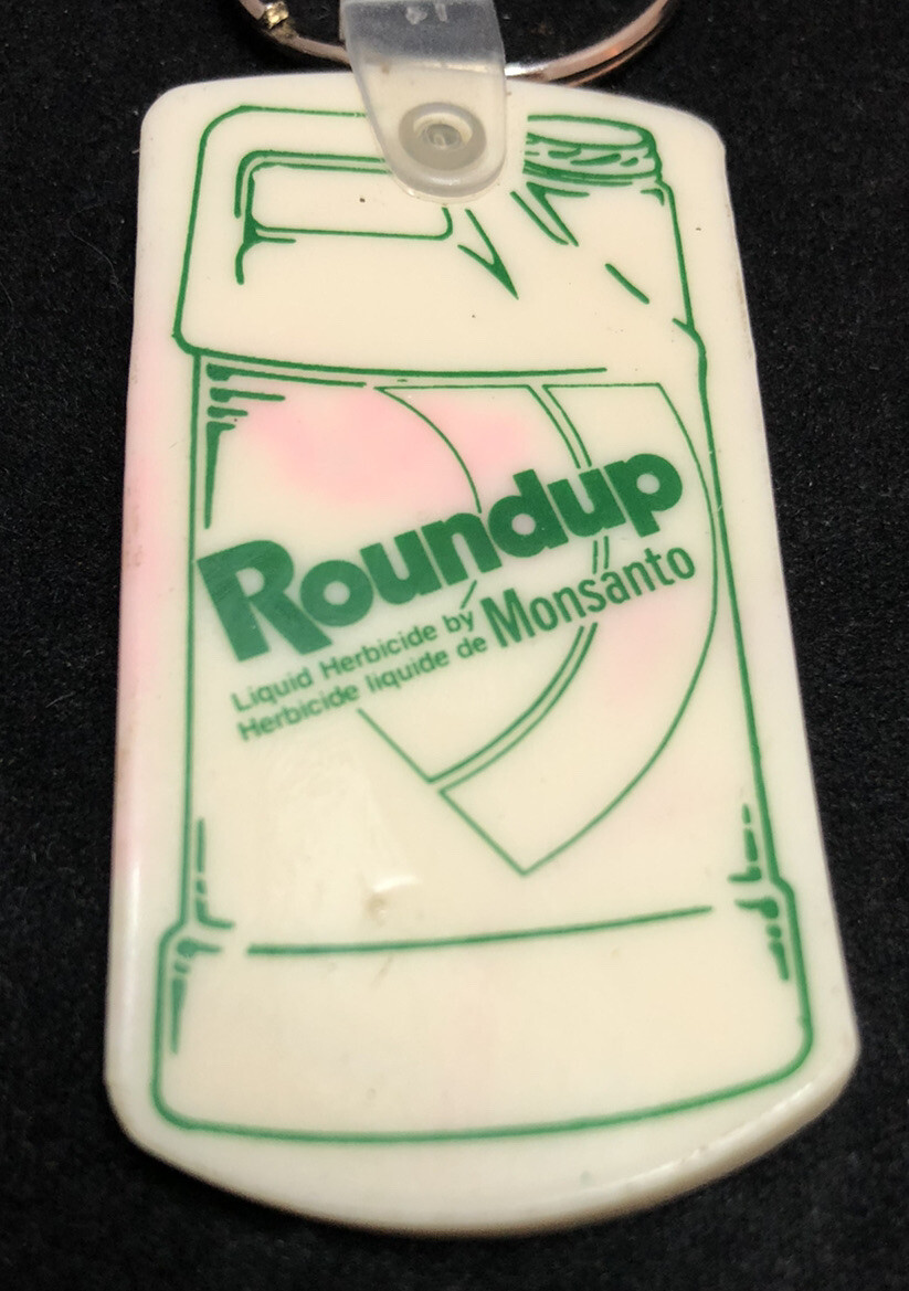 Vtg Roundup By Monsanto Liquid Herbicide Keychain Canada Thistle Control Keyring