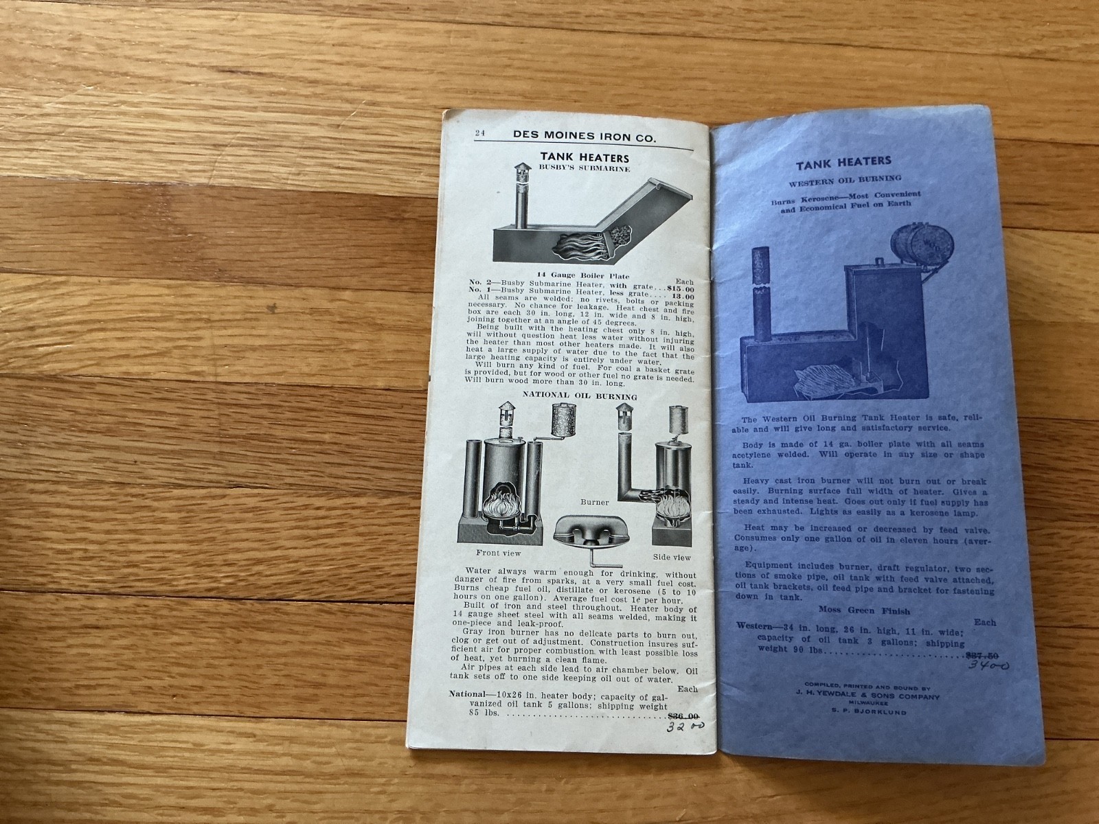 1931 Des Moines Iron Co Specialty Catalog W/Dealer Price List – Des Moines Iowa