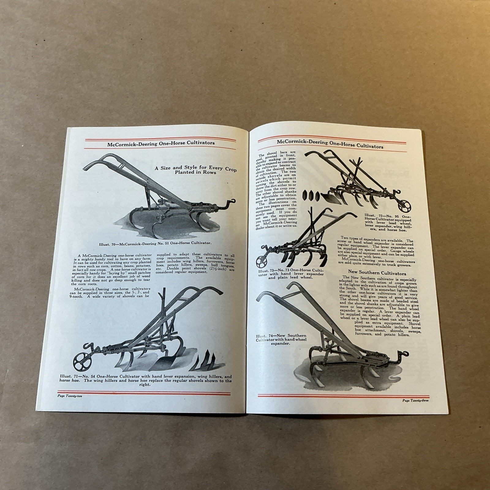 Vintage Original McCormick Cultivators Brochure As Is INV-P0931