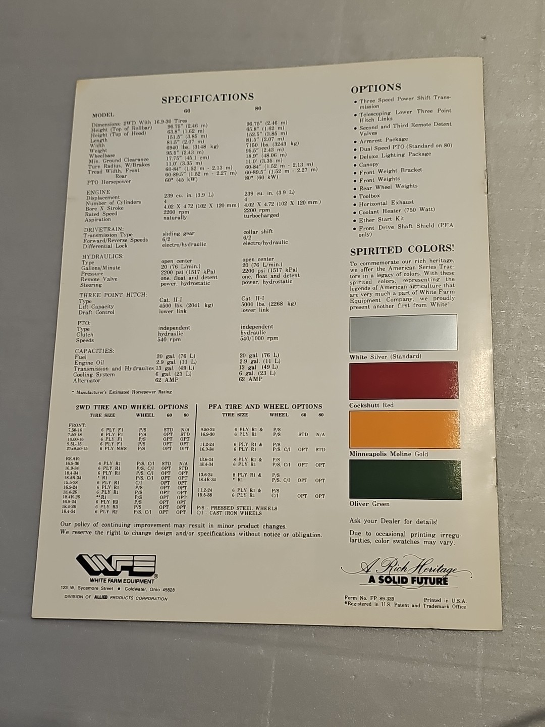 White American Series Tractor Brochure Sales Literature 6pgs