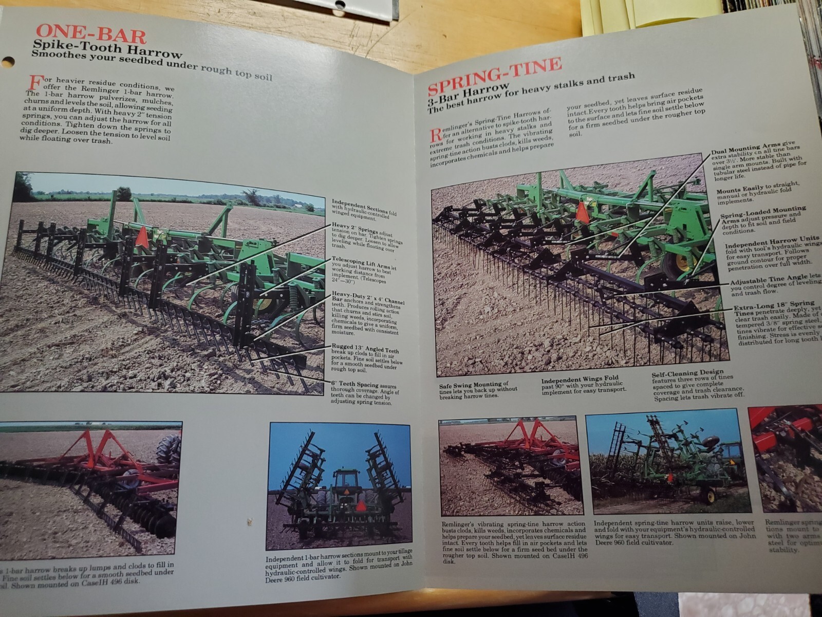 Remlinger Harrows Models Spike Tooth One Bar 300 200 100 Sales Pamphlet Brochure