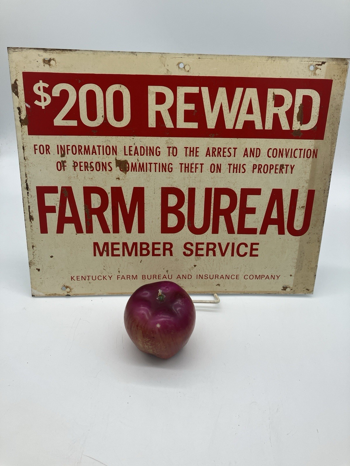 Kentucky Farm Bureau & Insurance Co. / $200 Reward / Vintage Advertising Sign