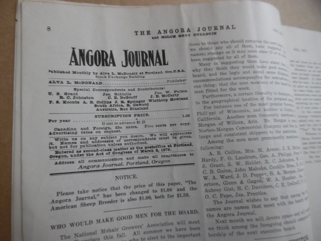 1915 Angora Goat Breeders Journal Mohair Milk Goats More Vintage Original RARE