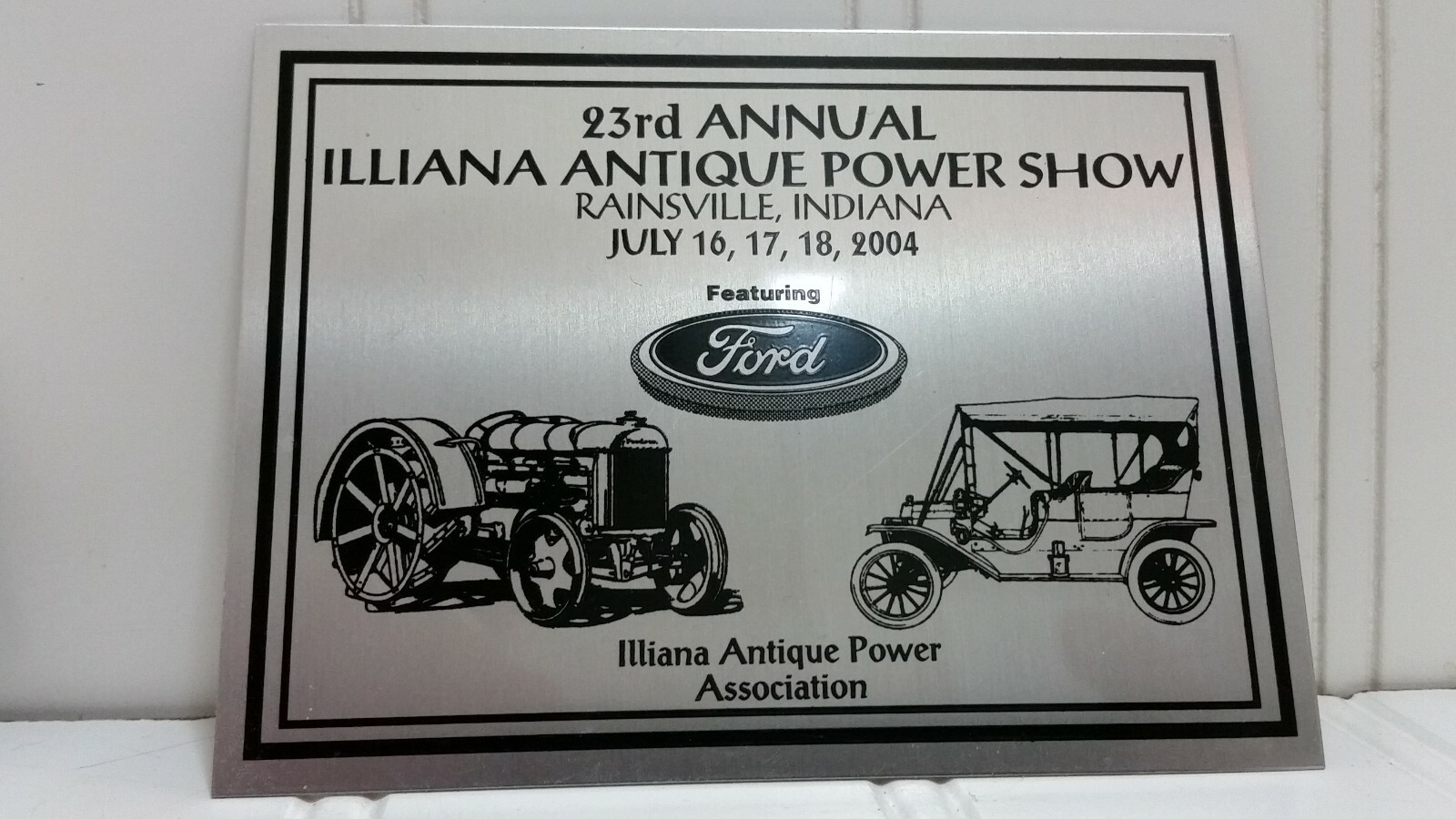 Show EXHIBITOR PLAQUE Lot Steam Gas Harvest Fest Car Tractor Power Indiana