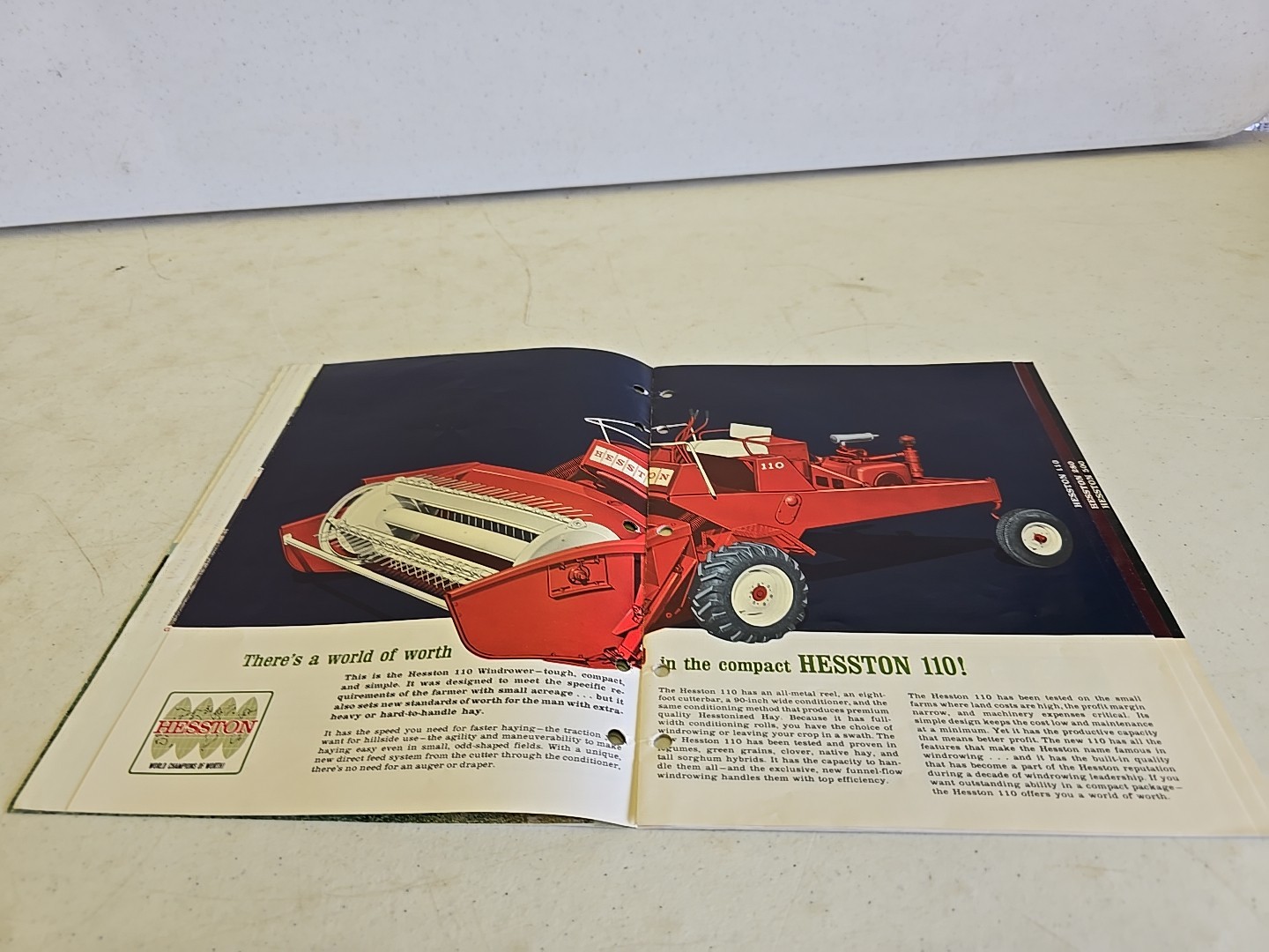 Vintage 1965 Hesston Windrower 110 280 500 Advertising Sales Brochure