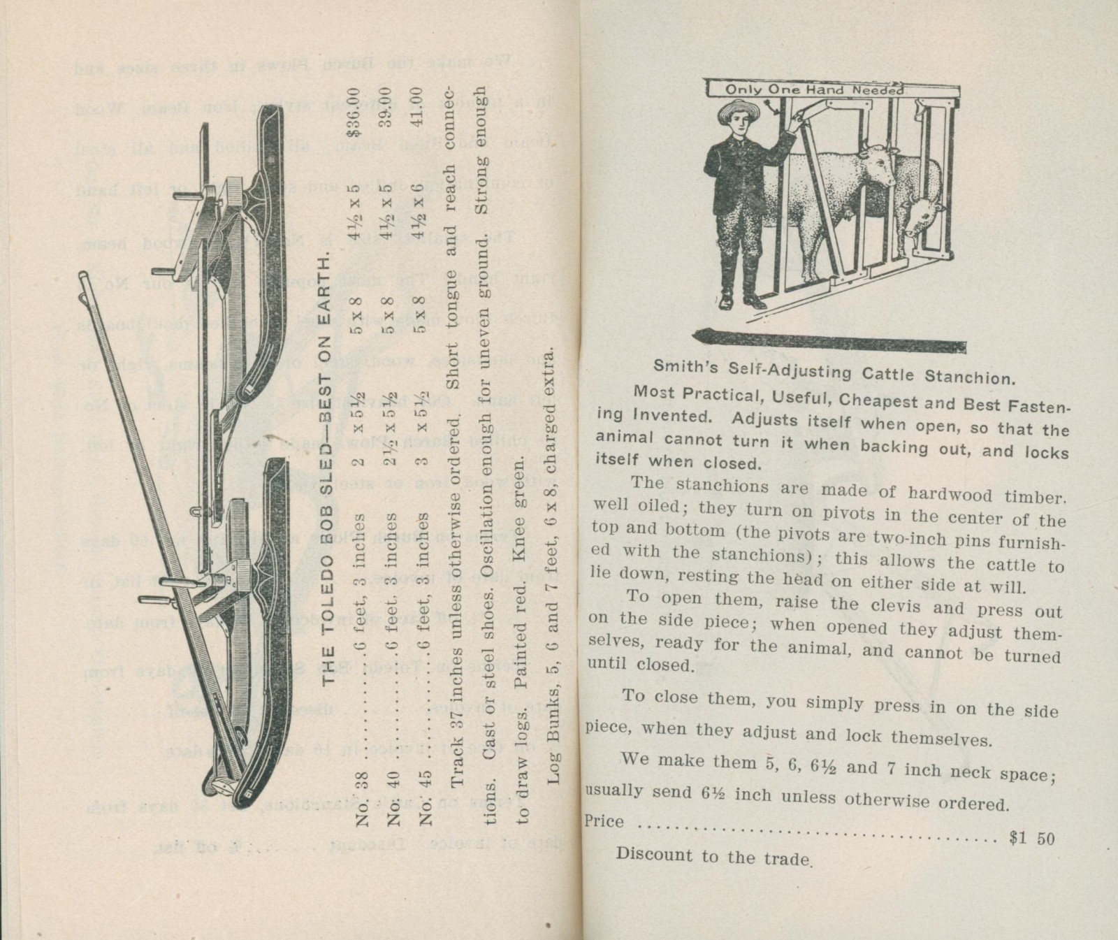 1909 Toledo Burch Carnegie Universal Princess Plow Dealer Price List Pair