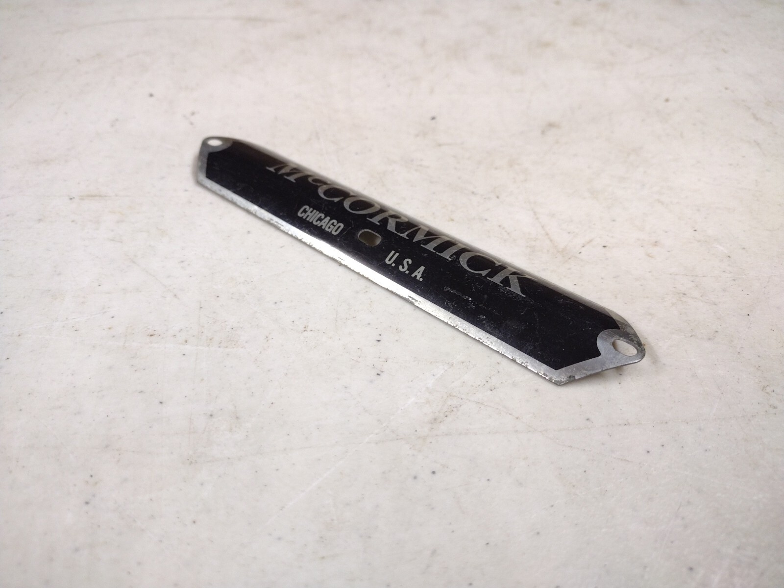 Vintage 6&Prime; McCormick Chicago Metal Nameplate Sign
