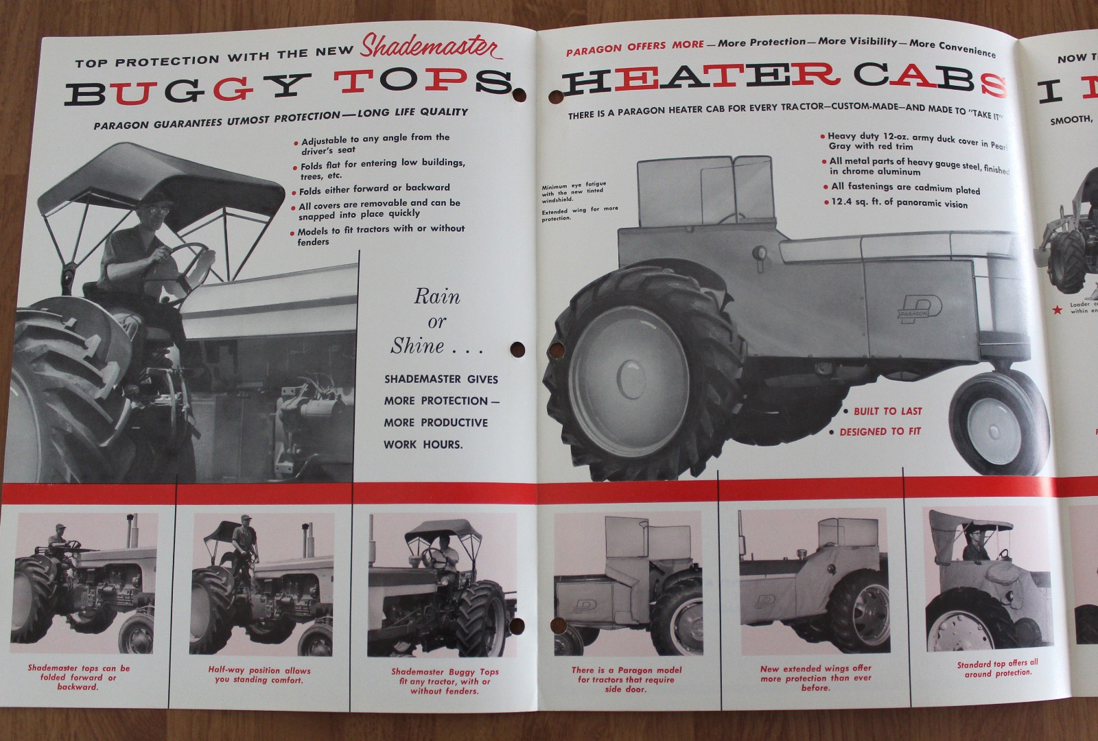 Vintage 1963 1964 Paragon Farm Tractor Heater Cab Top Brochure Garden Catalog