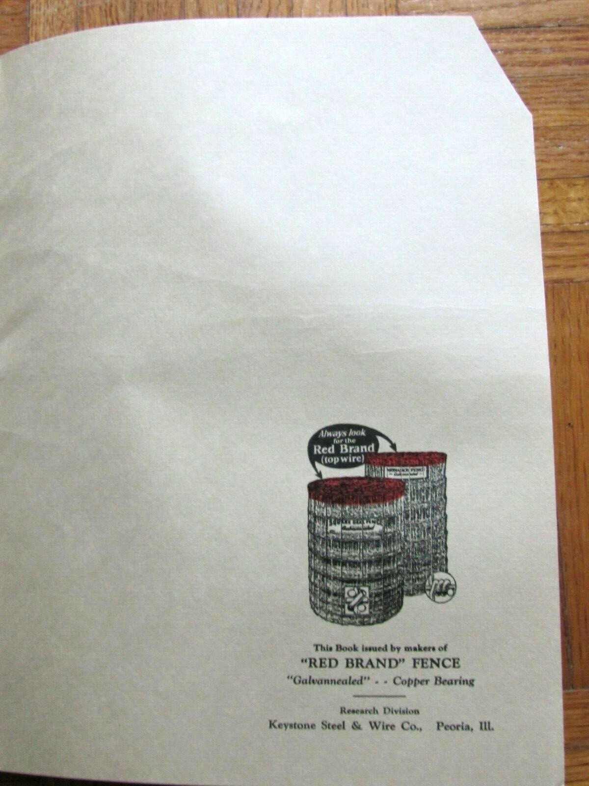 1930&rsquo;S KEYSTONE STEEL & WIRE PEORIA IL RED BRAND FENCE , FARMER ARTICLE BOOK