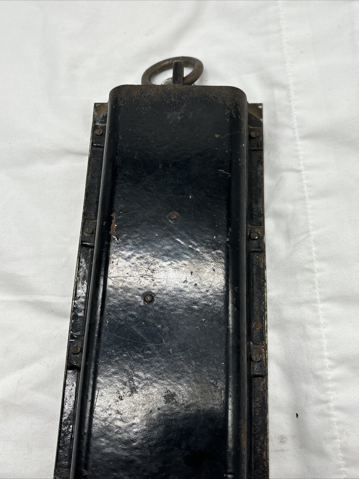 Vintage Larro Farm Sure Milk Brass Hanging Scale Dairy Farm Advertising.
