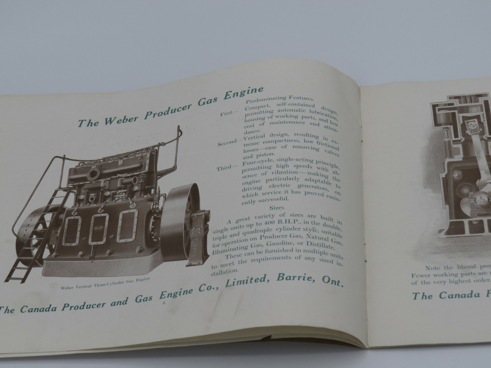 Vintage WEBER Gas Engines Canada Heavy Hit Miss Engine CATALOG brochure HUGE