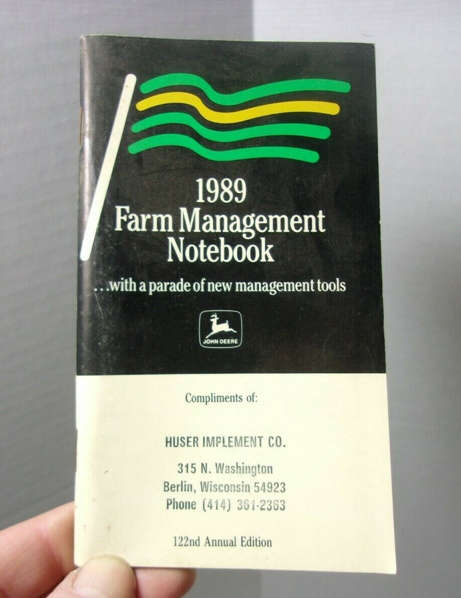 Farmers Pocket memo Advertising John Deere Agriculture 1989 Vintage Book Farm