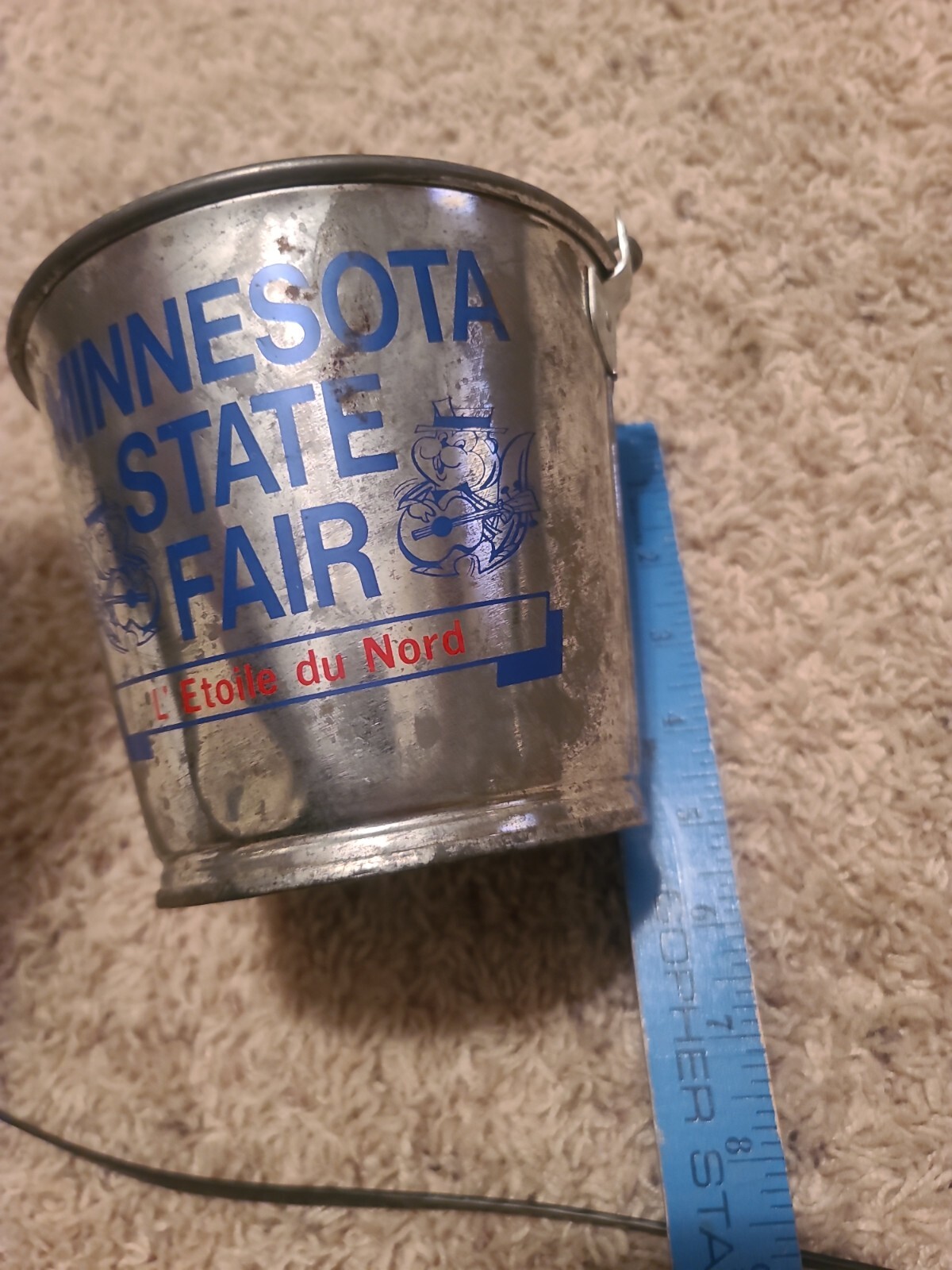 MINNESOTA STATE FAIR 6&Prime; BUCKET PAIL ADVERTISING A W HOLTE SALES ST PAUL