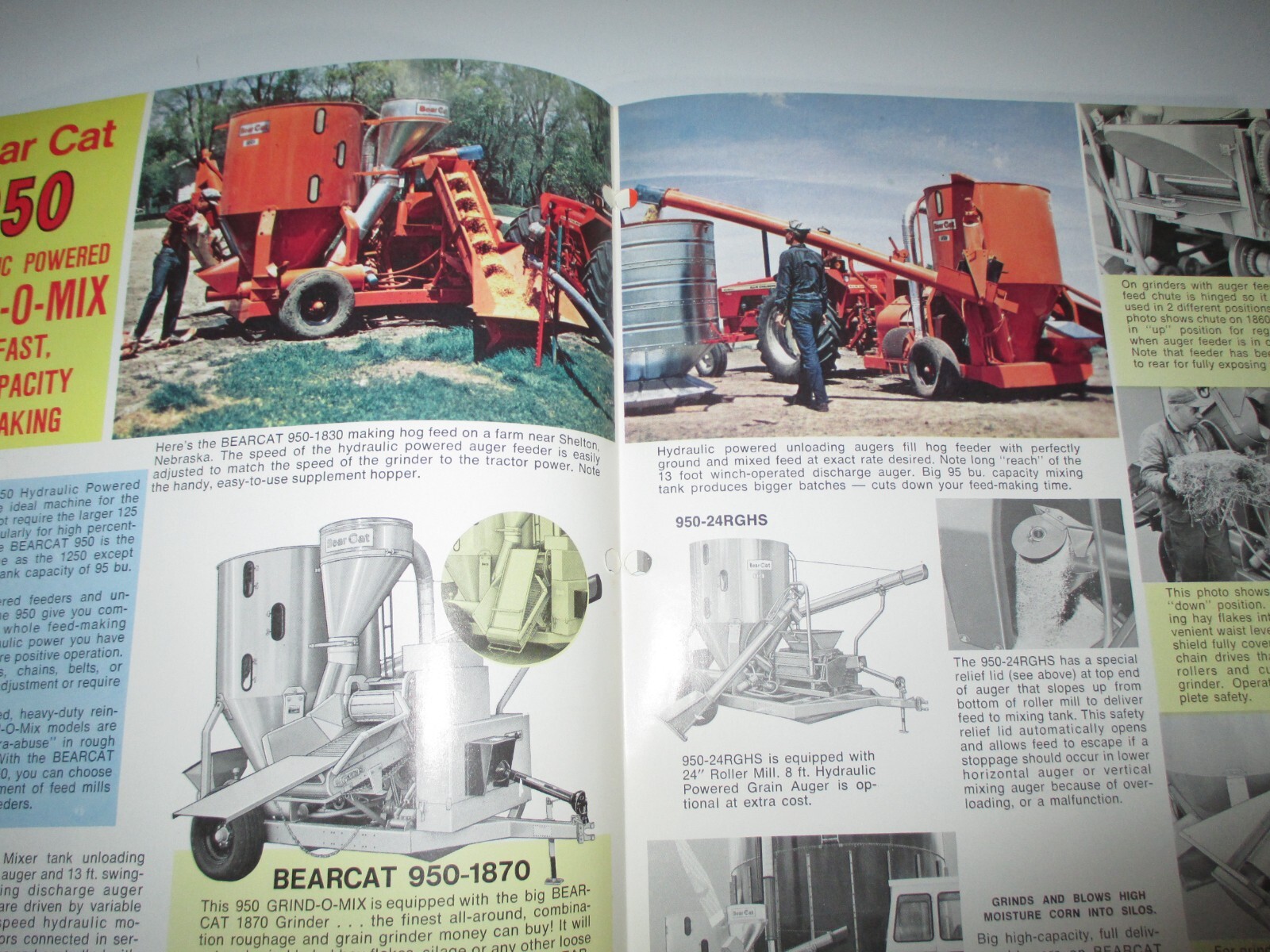*Bear Cat 950 & 1250 Grind-O-Mix Feed Grinder / Mixer Sales Brochure Literature