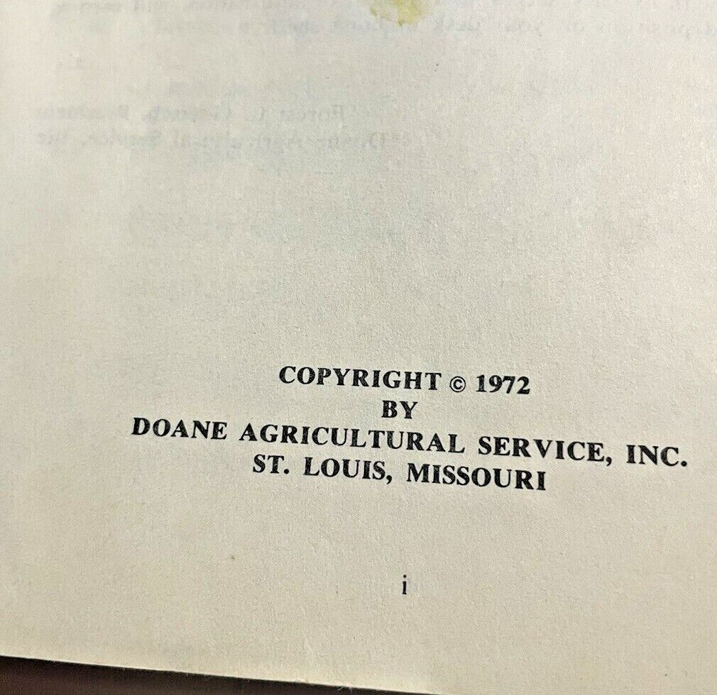 Doane’s Facts Figures Farmers 1972 1st Edition St Louis MO Markets Fertilizer