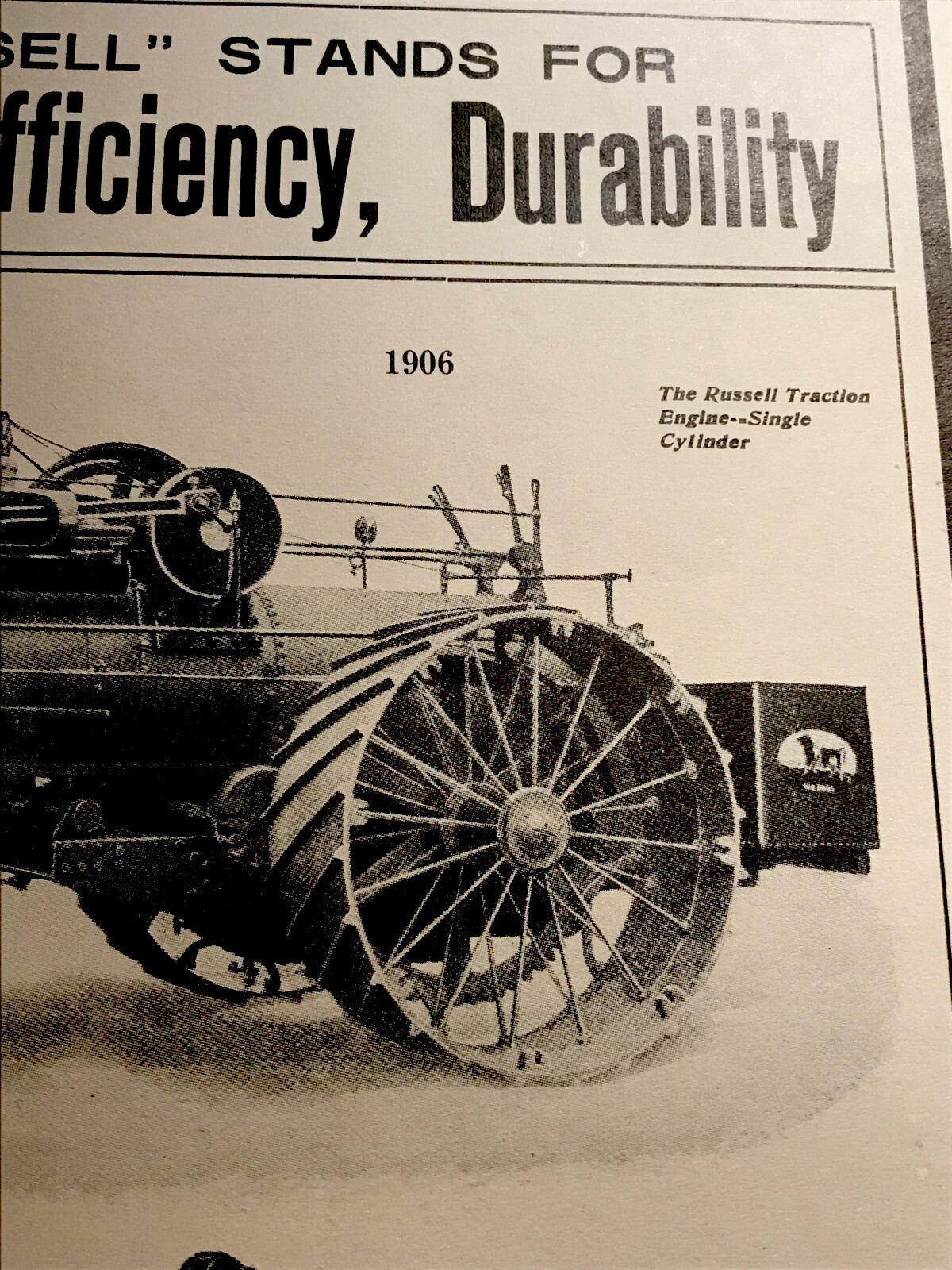 1906 Russell & Co Traction Engine Farm Implements Advertising – Massillon – Ohio