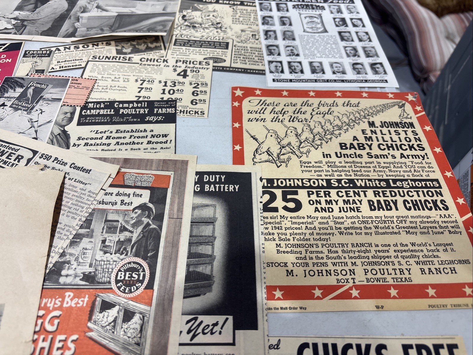Lot Of 60 Chicken Poultry Egg Related Magazine Print ads 1930-50s