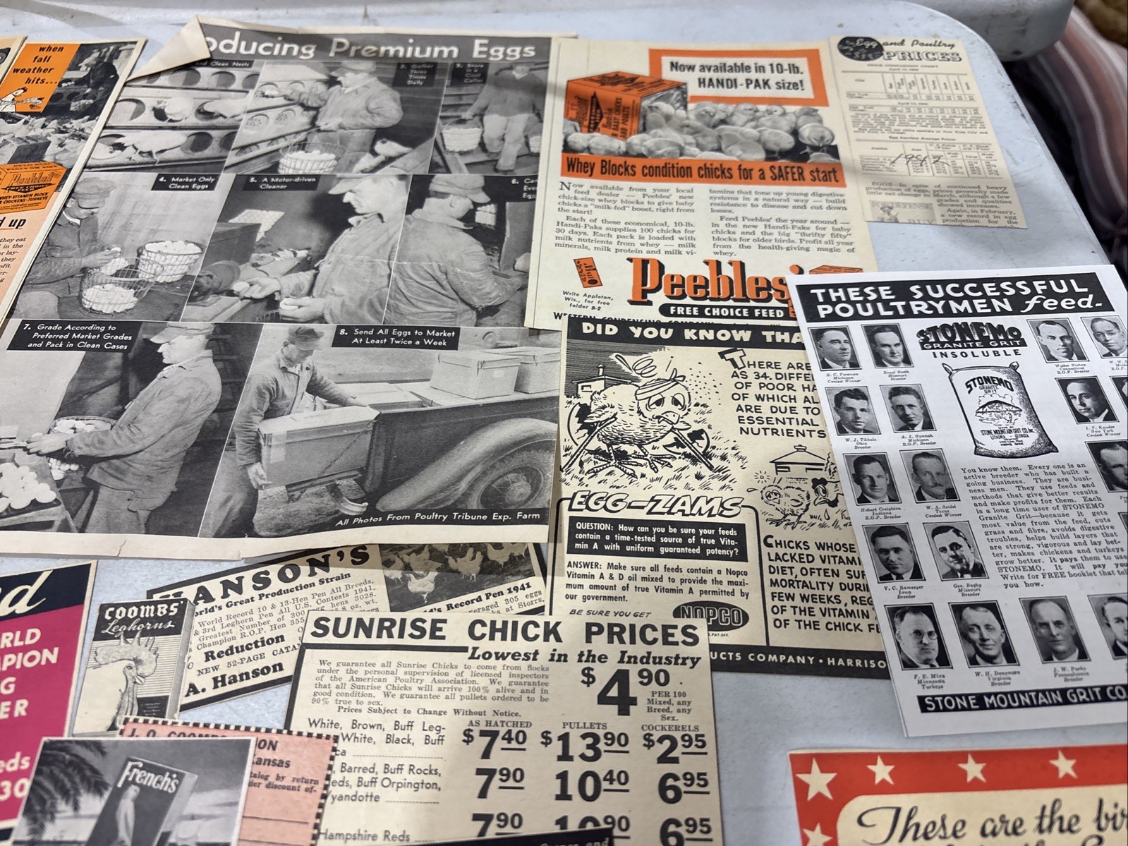 Lot Of 60 Chicken Poultry Egg Related Magazine Print ads 1930-50s