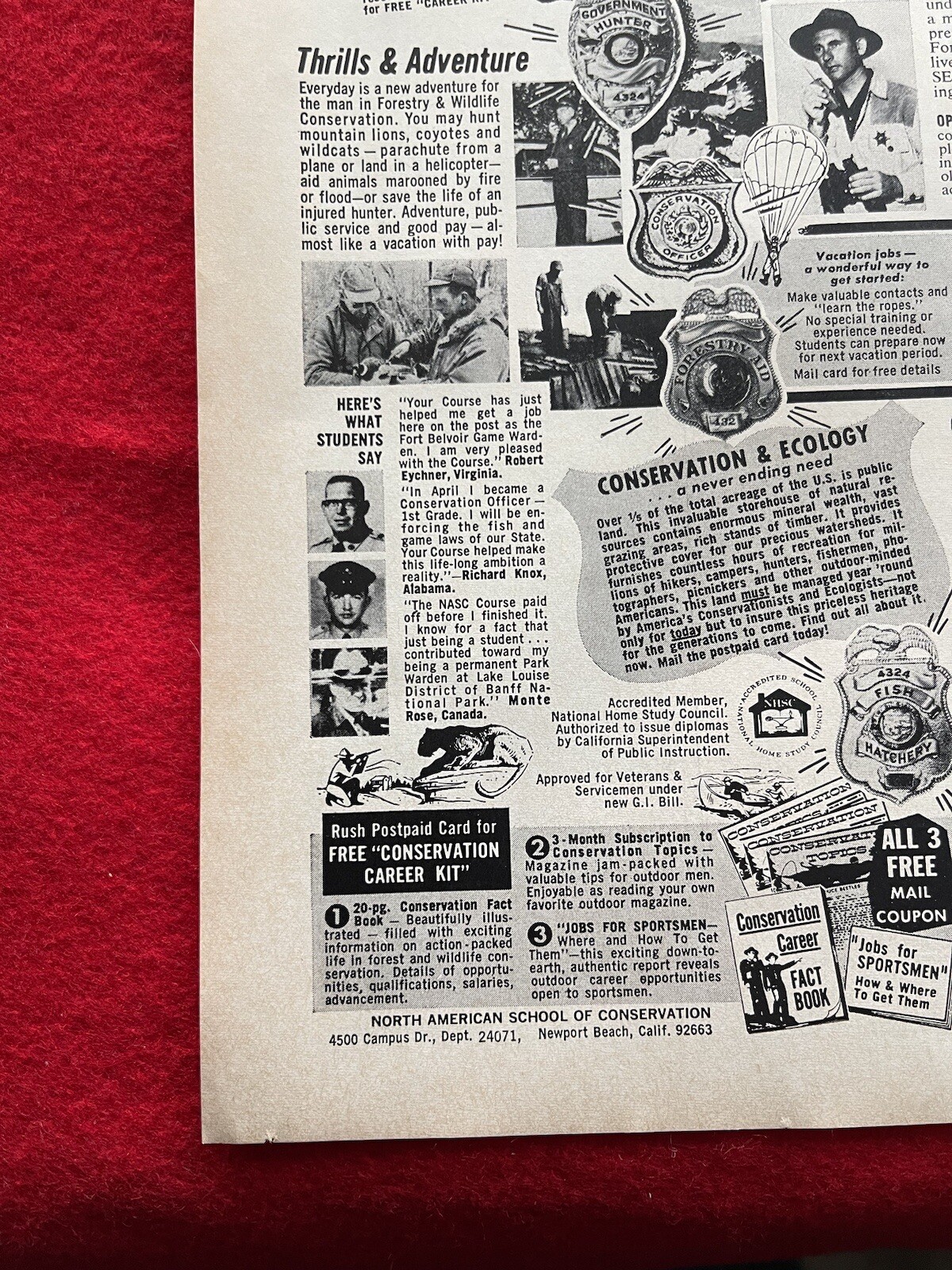 Vintage 1972 Print Ad North American School Of Conservation