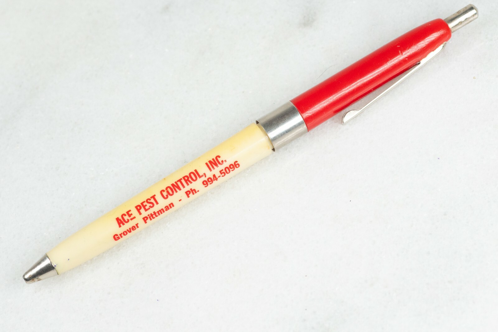 Ace Pest Control Inc Grover Pittman Advertising Ballpoint Pen Circa 1960