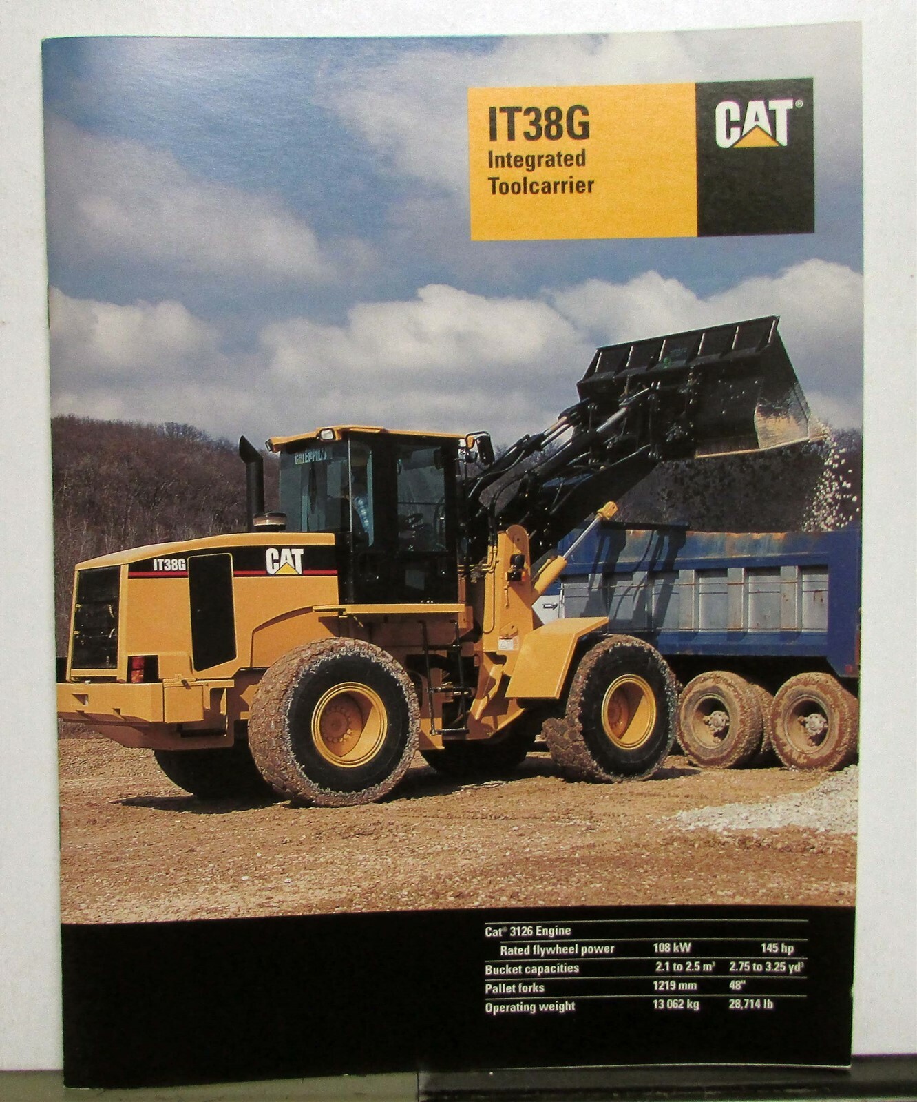 1995 Caterpillar IT38G Integrated Toolcarrier Specs Construction Sales Brochure