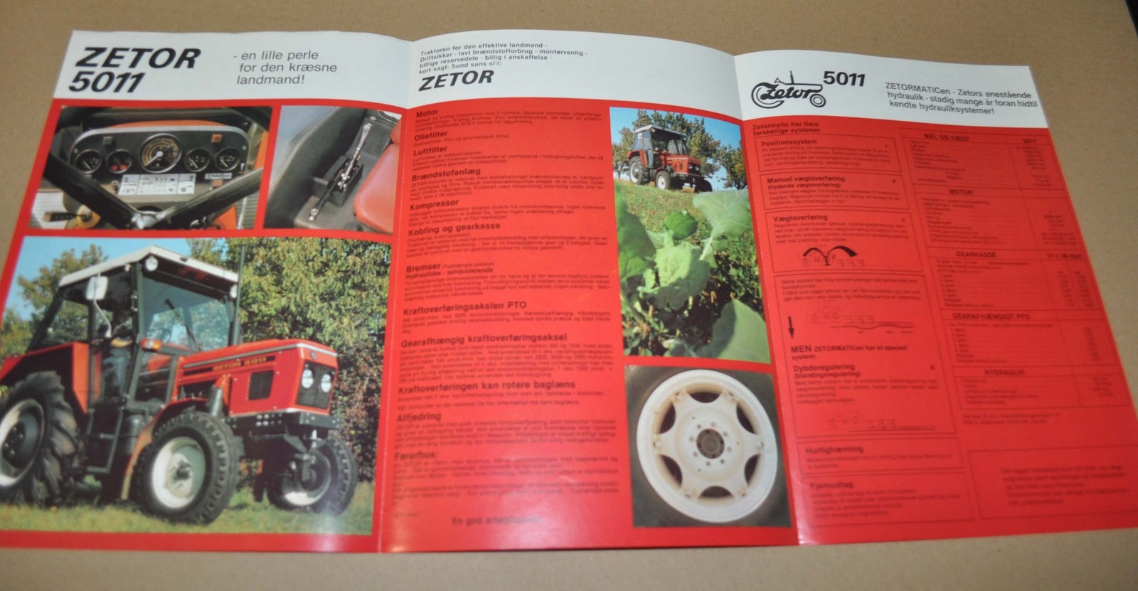 1981 Zetor 5011 Tractor Specification Brochure Prospekt DK