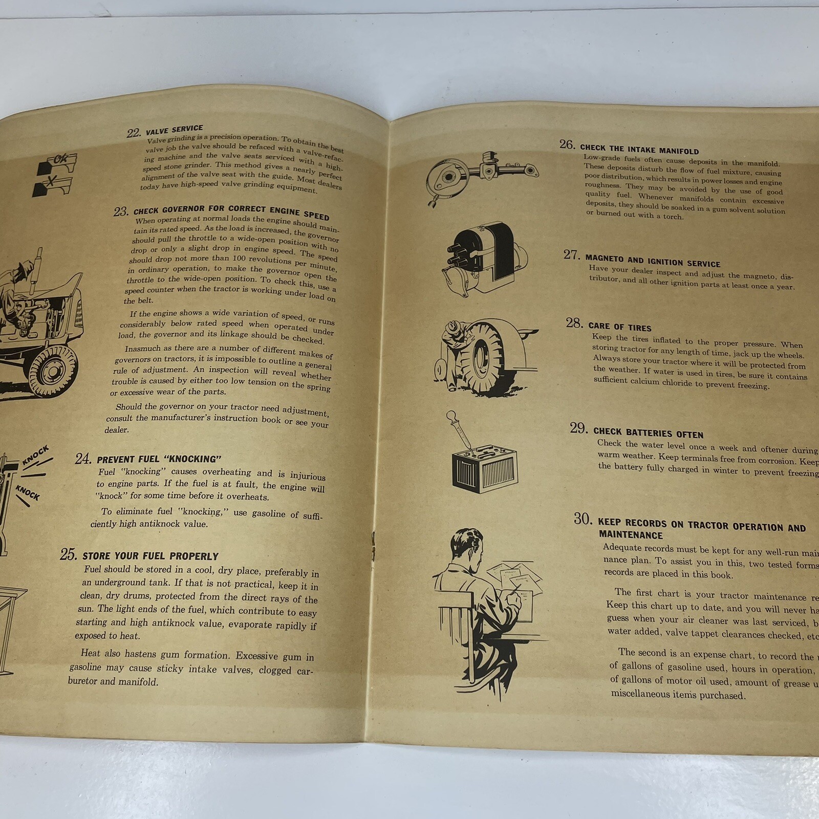 Vintage Wartime Tractors Booklet by Ethyl Corp New York + 1942 Receipt Included