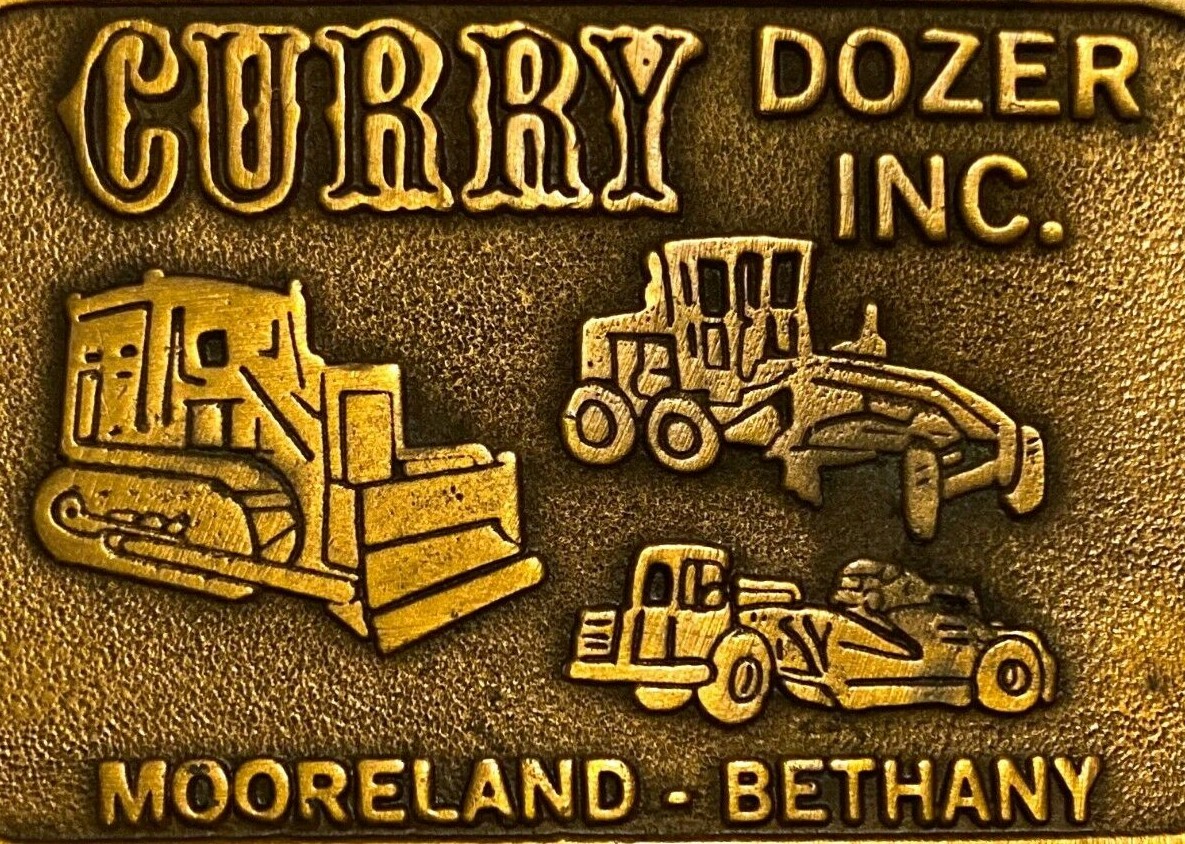 Curry Dozer Mooreland Bethany Belt Buckle Hit Line Bulldozer Tractor Oklahoma