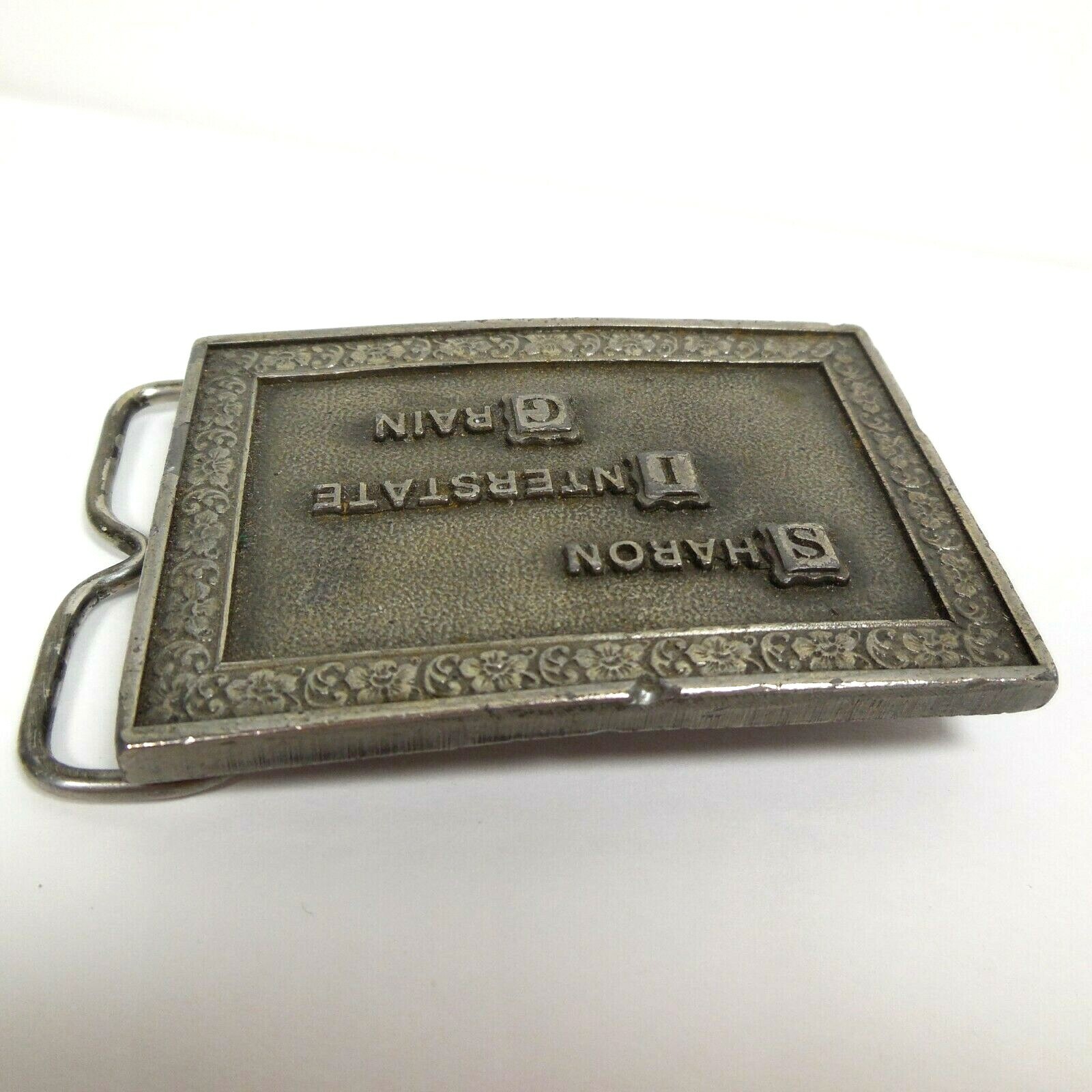 Mens Belt Buckle Sharon Interstate Grain SIG Vintage 1977 Pewter Captain Hawks