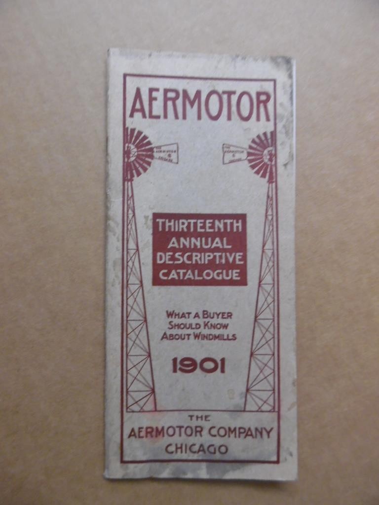 1901 AEROMOTOR Windmill Catalog Antique Original