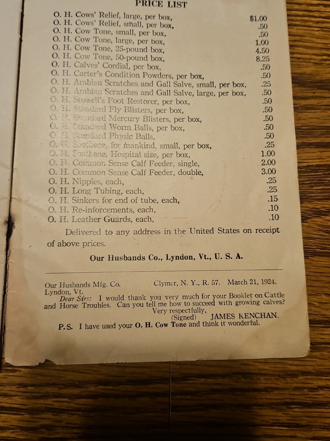 Vintage 1924 Our Husbands Company Cow Book, Lyndon, Vermont Cowtone Cows Calves