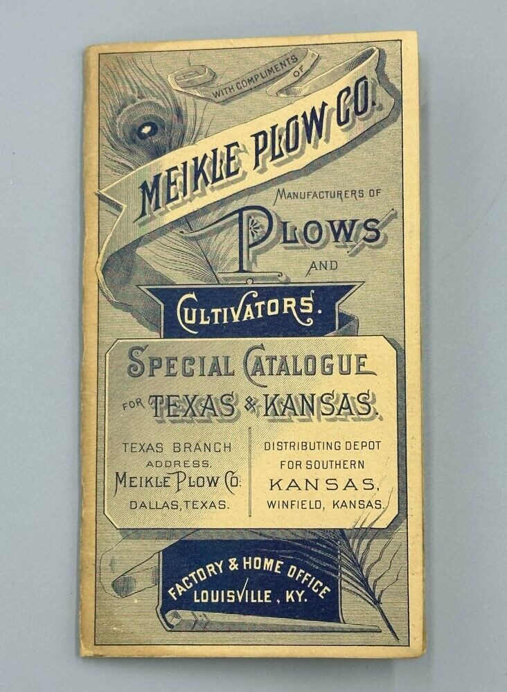 Rare 1887 MEIKLE PLOW Machinery FARM Pocket Ledger LOUISVILLE KY Advertising