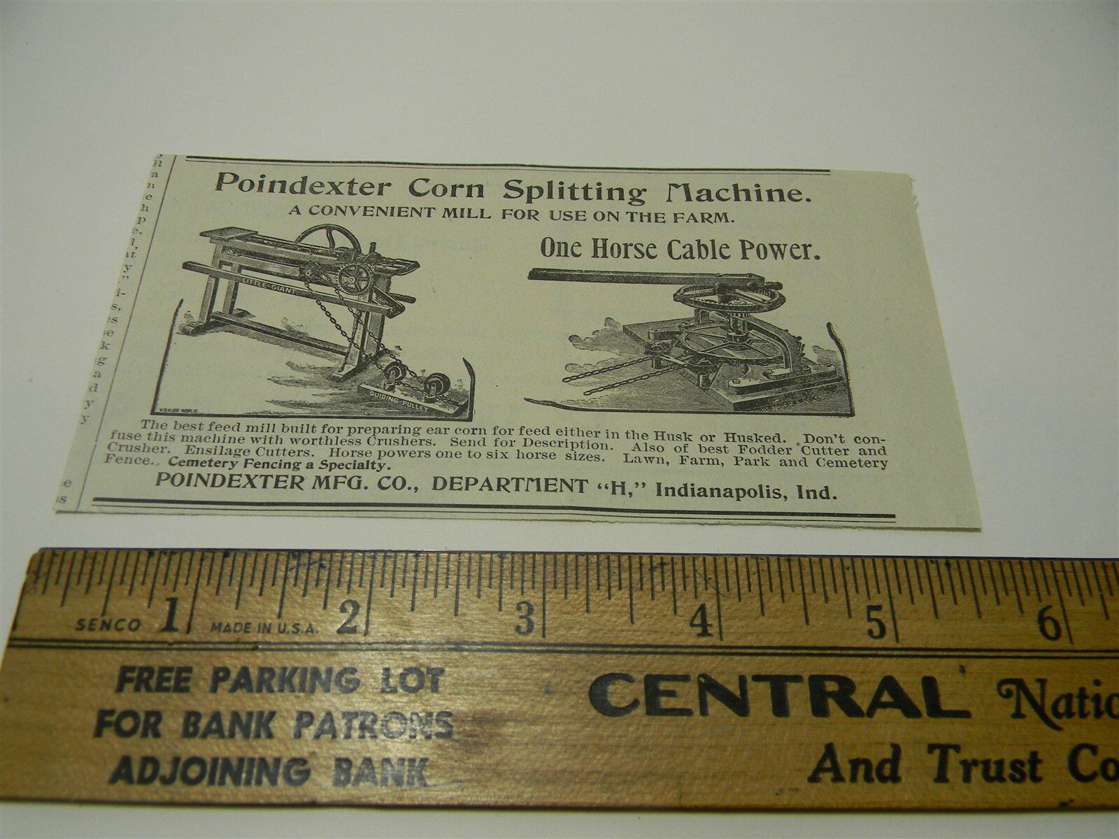 Vintage 1890 s Poindexter Corn Splitting Machine Man Cave Print Ad 5B1