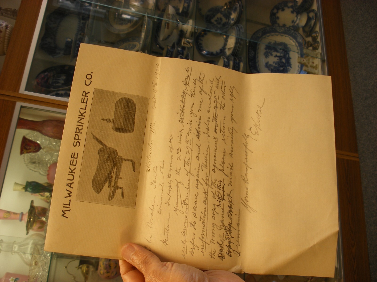 Antique Vtg 1900 Milwaukee Sprinkler Co. Milwaukee WI Letter Head