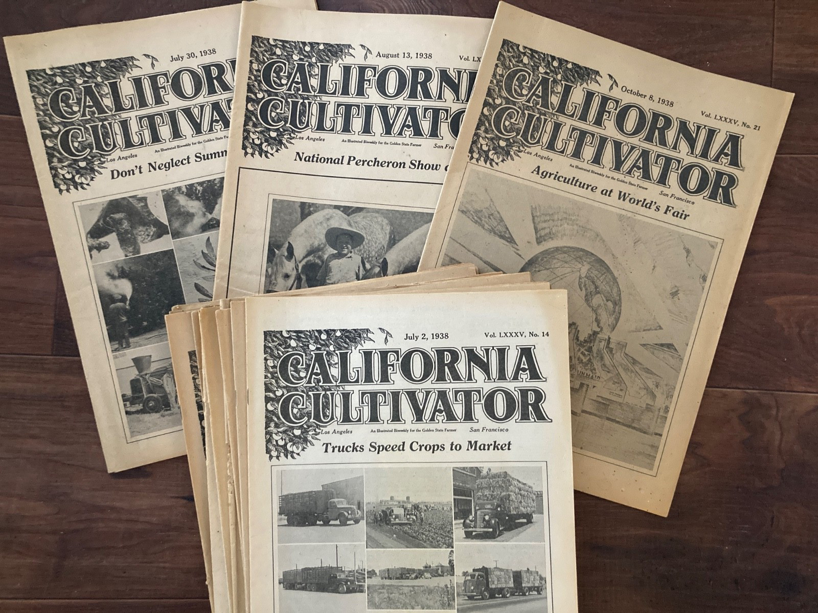 California Cultivator Agricultural Newspaper 1938 Biweekly Lot of 18 VHTF