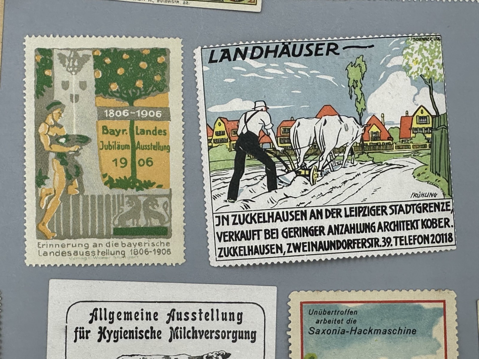 Antique GERMAN FARM EXPO Agricultural Advertising POSTER STAMP Cinderella