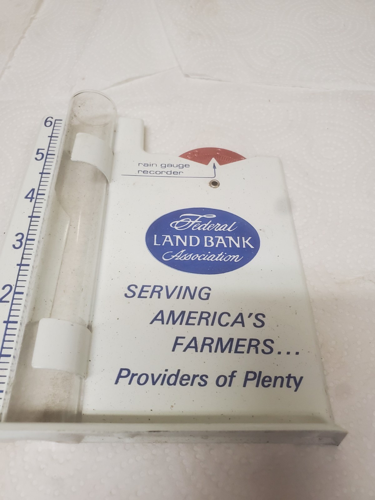 Metal Rain Guage Federal Lank Bank Association Serving America&rsquo;s Farmers