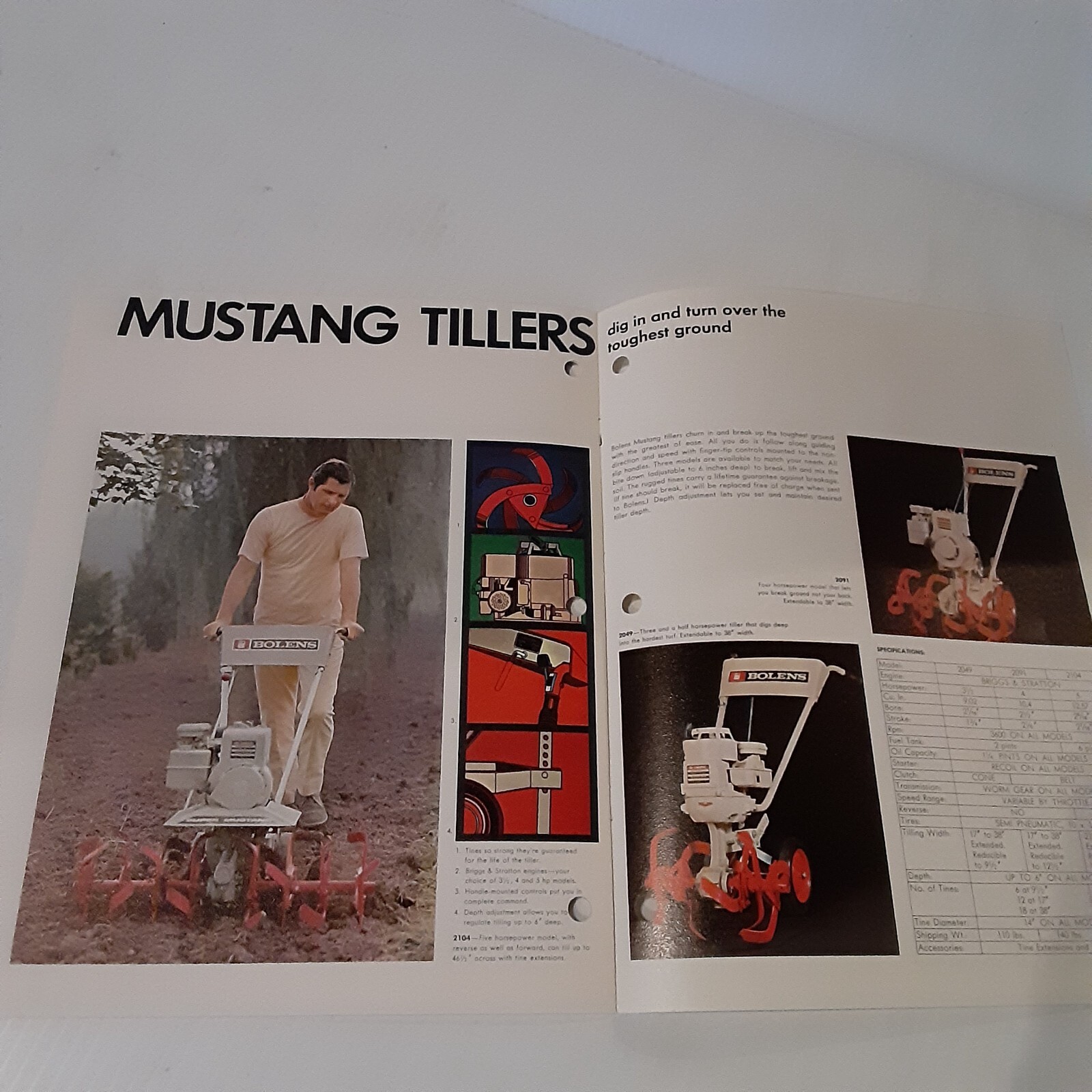 Bolens Husky Lawn Tractor Orbit Air Mower Tiller Dealer Sales Brochure