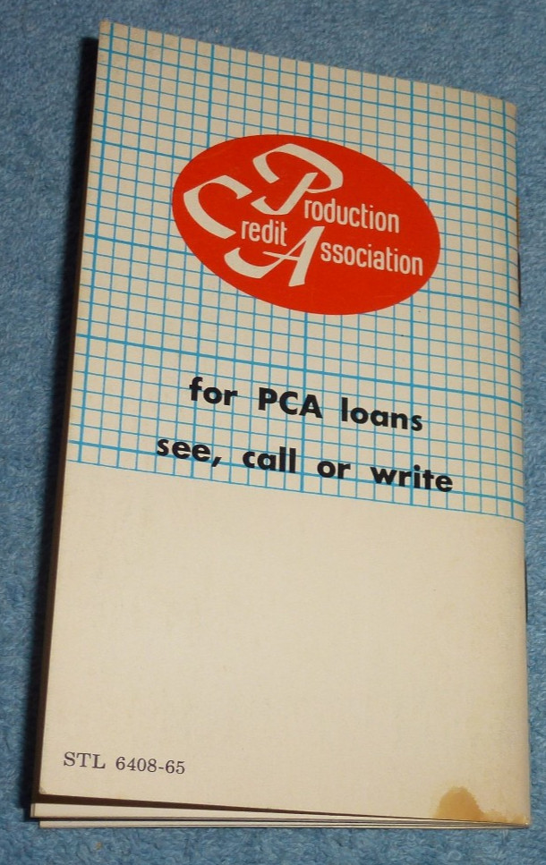 Vintage Production Credit Association Advertising Planning Memo Notebook 1965-66